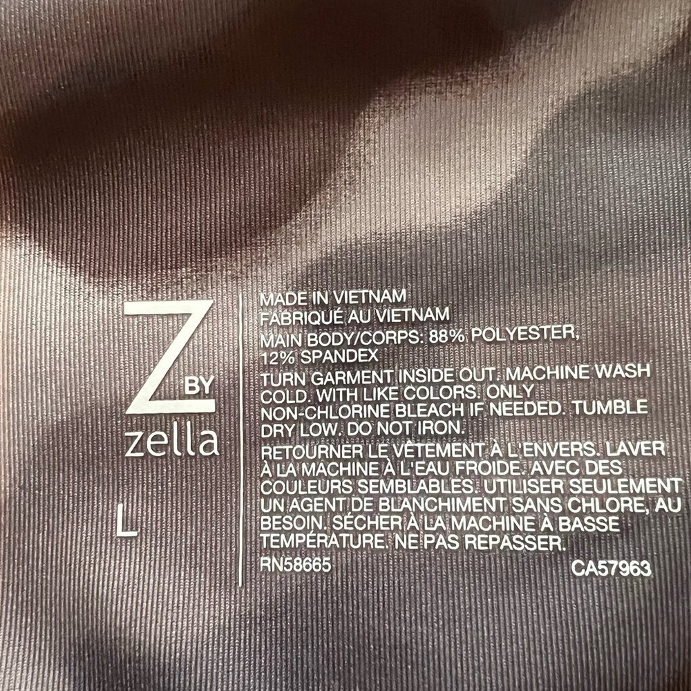 Z By Zella Women Large Purple Sports Bra Black Gray Racerback Moisture Wicking! - Picture 2 of 2
